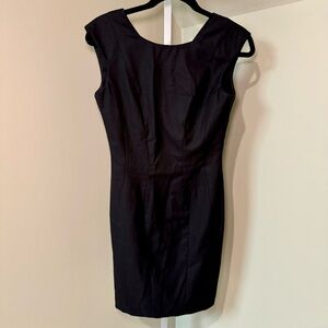 h and m leather dress H&M Divided Black Faux Leather Belted Dress- Size XL